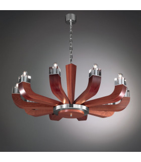 Riviera Glass Multi Arm Pendant Ceiling Light 10 Light Mahagoni-2