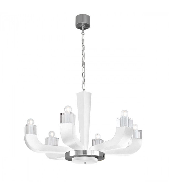 Riviera Multi Arm Pendant Ceiling Light 6 Light White-1