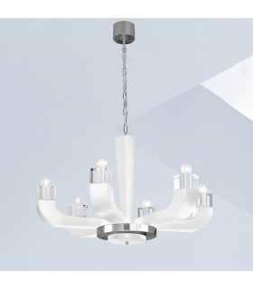 Riviera Multi Arm Pendant Ceiling Light 6 Light White-2