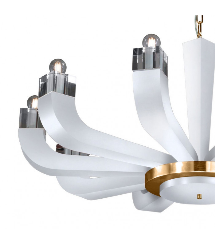 Riviera Multi Arm Pendant Ceiling Light 10 Light White-3