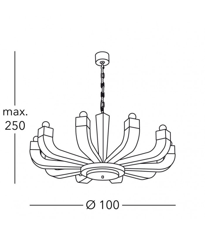 Riviera Multi Arm Pendant Ceiling Light 10 Light White-4
