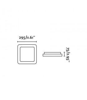 LED Medium Flush Ceiling Light White, Grey - 2