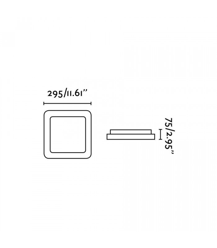 LED Medium Flush Ceiling Light White, Grey - 2