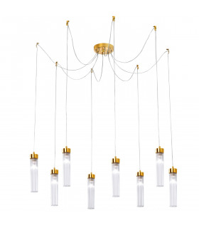 Raggio Glass Cluster Pendant Ceiling Light 8 Light Gold Leaf-1