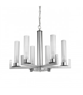 Raggio Multi Arm Pendant Ceiling Light 6 Light Silver Leaf-1