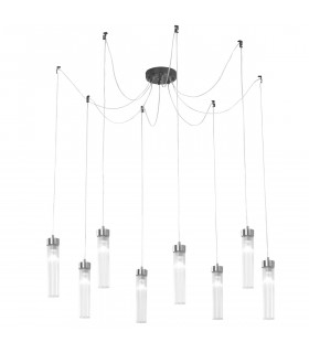 Raggio Cluster Pendant Ceiling Light 8 Light Brunito Brushed-1