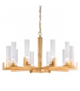 Raggio Glass Multi Arm Pendant Ceiling Light 10 Light Gold Leaf-1