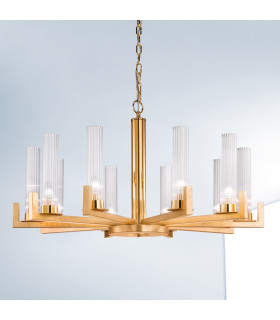 Raggio Glass Multi Arm Pendant Ceiling Light 10 Light Gold Leaf-2