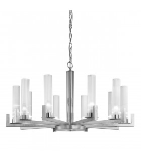 Raggio Glass Multi Arm Pendant Ceiling Light 10 Light Silver Leaf-1