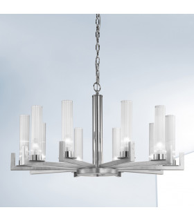 Raggio Glass Multi Arm Pendant Ceiling Light 10 Light Silver Leaf-2