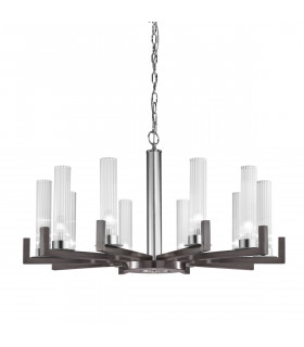 Raggio Multi Arm Pendant Ceiling Light 10 Light Brunito Brushed-1