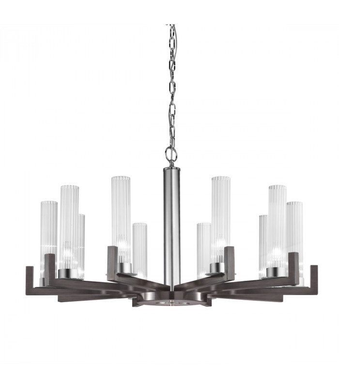 Raggio Multi Arm Pendant Ceiling Light 10 Light Brunito Brushed-1