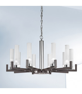Raggio Multi Arm Pendant Ceiling Light 10 Light Brunito Brushed-2