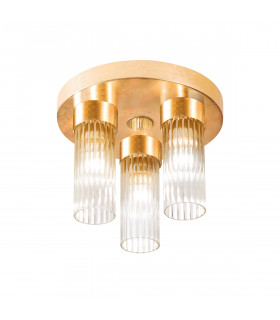 Giro Glass Glass Shade Cluster Ceiling Light 3 Light Gold Leaf-1