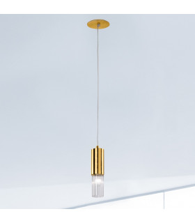 Giro Glass Slim Pendant Ceiling Light Gold Leaf-2