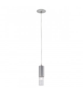Giro Glass Slim Pendant Ceiling Light Silver Leaf-1