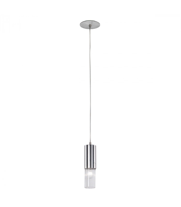 Giro Glass Slim Pendant Ceiling Light Silver Leaf-1