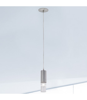 Giro Glass Slim Pendant Ceiling Light Silver Leaf-2