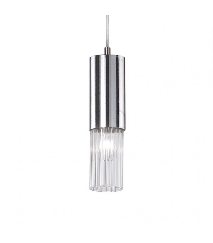 Giro Glass Slim Pendant Ceiling Light Silver Leaf-3
