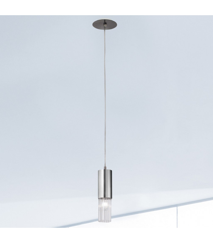 Giro Glass Slim Pendant Ceiling Light Brunito Brushed-2