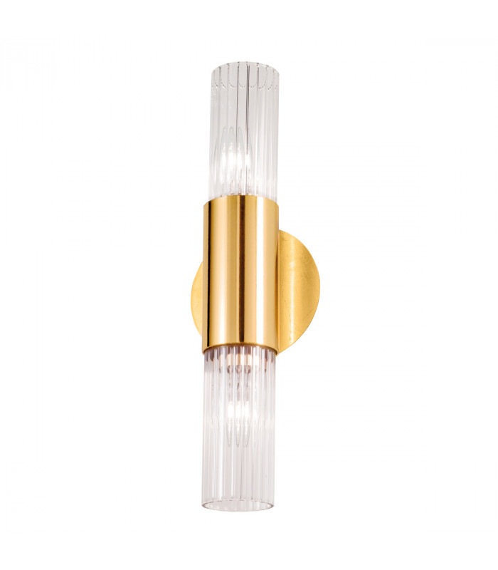 Giro Glass Up & Down Wall Lamp 2 Light Gold Leaf-1