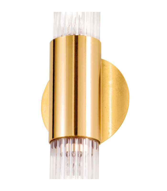 Giro Glass Up & Down Wall Lamp 2 Light Gold Leaf-3