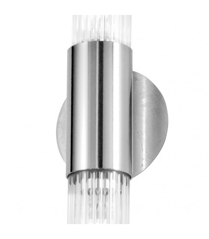 Giro Glass Up & Down Wall Lamp 2 Light Silver Leaf-3