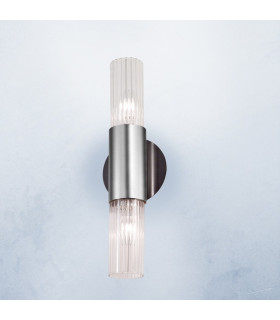 Giro Glass Up & Down Wall Lamp 2 Light Brunito Brushed-2