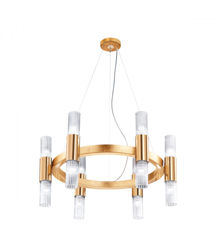 Giro Glass Up & Down Wall Lamp 12 Light Gold Leaf-1