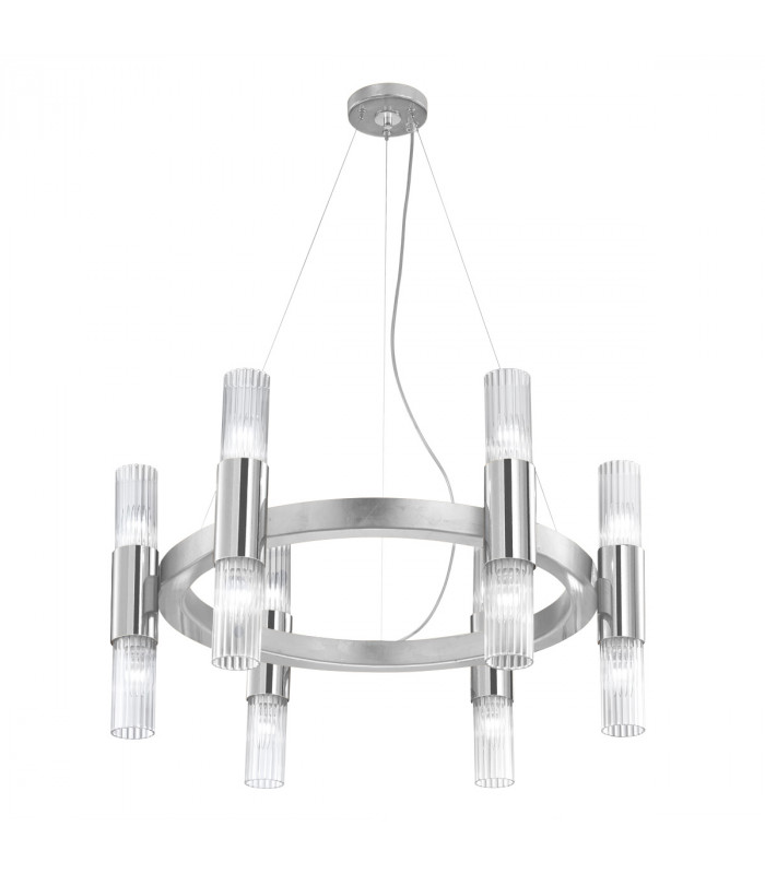 Giro Glass Up & Down Wall Lamp 12 Light Silver Leaf-1