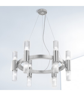 Giro Glass Up & Down Wall Lamp 12 Light Silver Leaf-2