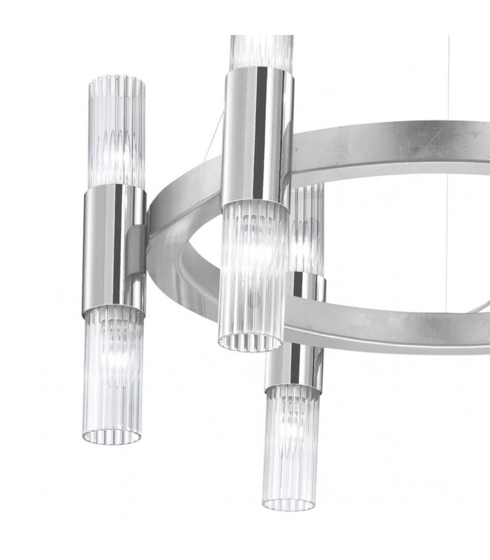 Giro Glass Up & Down Wall Lamp 12 Light Silver Leaf-3