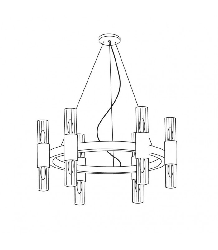 Giro Glass Up & Down Wall Lamp 12 Light Silver Leaf-4