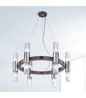 Giro Glass Up & Down Wall Lamp 12 Light Brunito Brushed-2