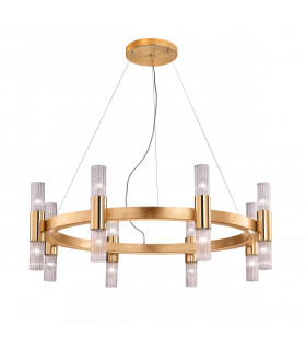Giro Glass Up & Down Wall Lamp 16 Light Gold Leaf-1