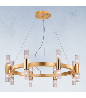 Giro Glass Up & Down Wall Lamp 16 Light Gold Leaf-2