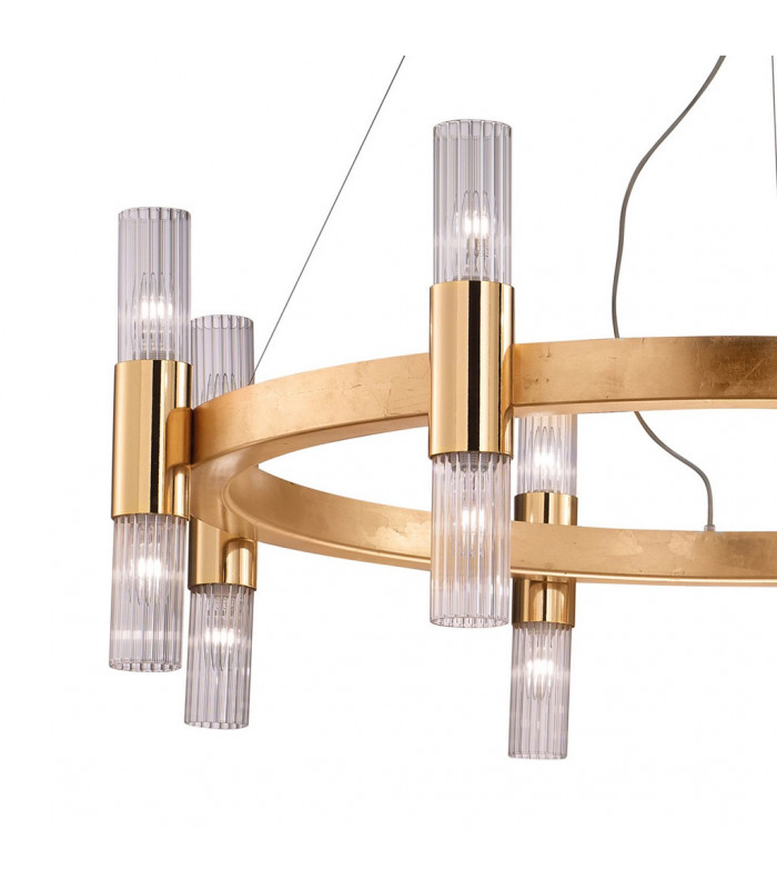 Giro Glass Up & Down Wall Lamp 16 Light Gold Leaf-3