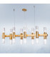 Giro Glass Straight Bar Pendant Ceiling Light 16 Light Gold Leaf-2