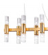 Giro Glass Straight Bar Pendant Ceiling Light 16 Light Gold Leaf-3