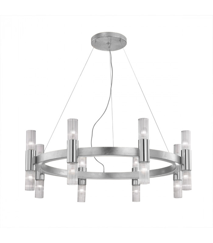 Giro Glass Up & Down Wall Lamp 16 Light Silver Leaf-1