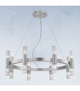 Giro Glass Up & Down Wall Lamp 16 Light Silver Leaf-2