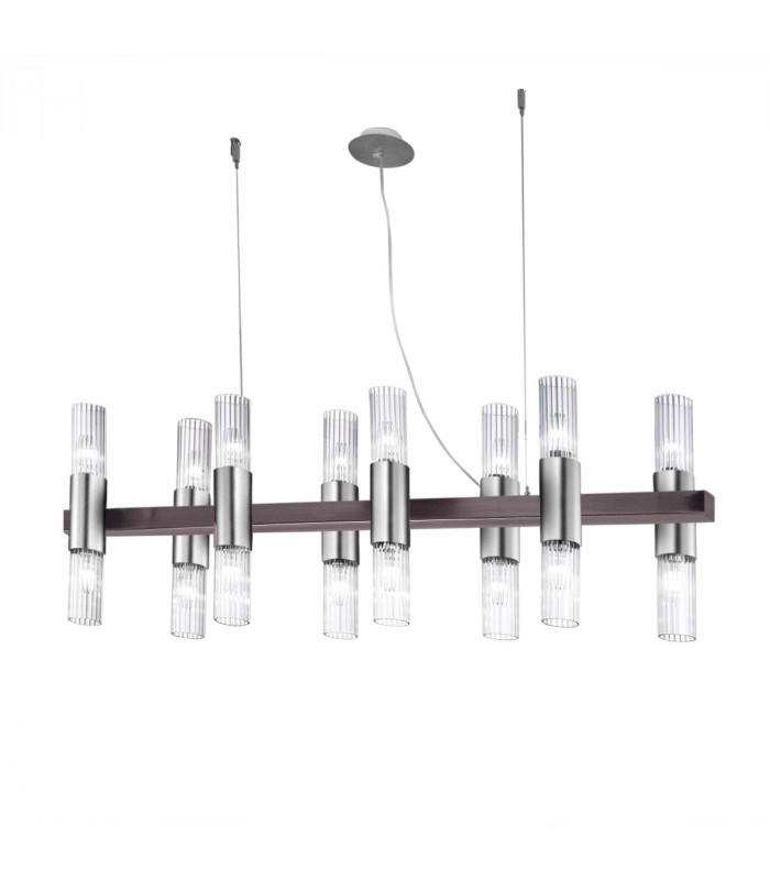 Giro Straight Bar Pendant Ceiling Light 16 Light Brunito Brushed-1