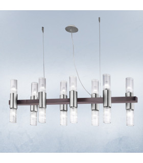 Giro Straight Bar Pendant Ceiling Light 16 Light Brunito Brushed-2