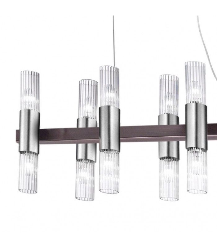 Giro Straight Bar Pendant Ceiling Light 16 Light Brunito Brushed-3