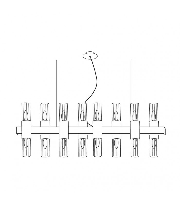Giro Straight Bar Pendant Ceiling Light 16 Light Brunito Brushed-4