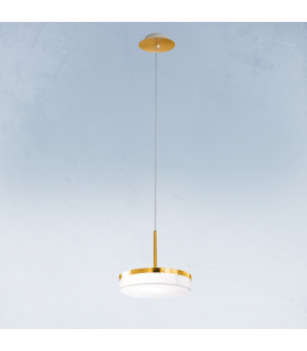 Solis Cylindrical Pendant Ceiling Light Gold Leaf-2