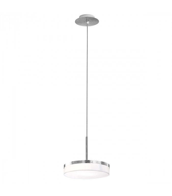 Solis Cylindrical Pendant Ceiling Light Silver Leaf-1