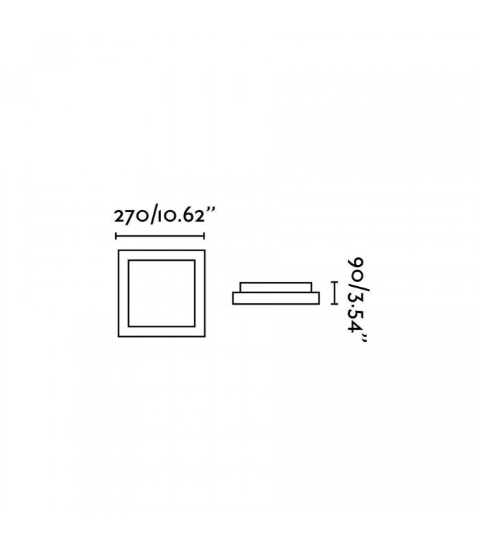 1 Light Small Square Bathroom Flush Ceiling Light White IP44, E27 - 2