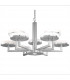 Solis Multi Arm Pendant Ceiling Light 10 Light Silver Leaf-1