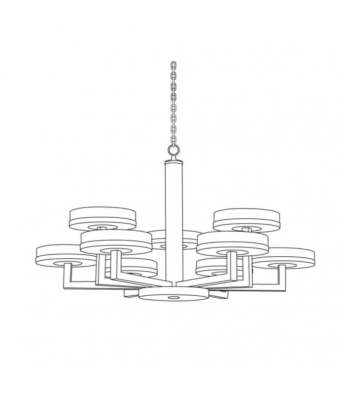 Solis Multi Arm Pendant Ceiling Light 10 Light Silver Leaf-4